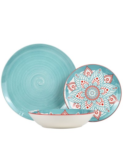Tableware Alexandra House Living Blue Porcelain 27 x 1 x 27 cm
