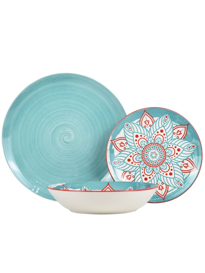Tableware Alexandra House Living Blue Porcelain 27 x 1 x 27 cm