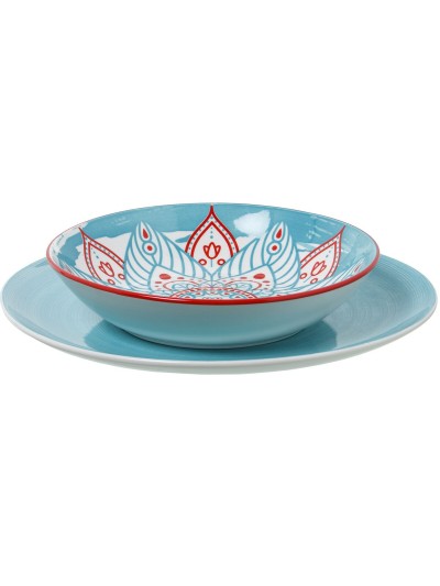 Vajilla Alexandra House Living Azul Porcelana 27 x 1 x 27 cm