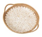 Tray Alexandra House Living Multicolour Rattan Mother of pearl Circular 40 x 5 x 33 cm