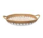 Tray Alexandra House Living Multicolour Rattan Mother of pearl Circular 40 x 5 x 33 cm