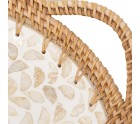 Tray Alexandra House Living Multicolour Rattan Mother of pearl Circular 40 x 5 x 33 cm