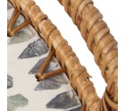 Tray Alexandra House Living Multicolour Rattan Mother of pearl Circular 33 x 35 x 33 cm