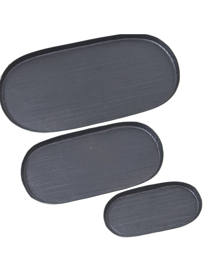 Juego de Bandejas Alexandra House Living Negro Metal Aluminio 40 x 20 cm 30 x 15 cm 21 x 11 cm 3 Piezas