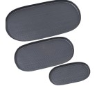 Juego de Bandejas Alexandra House Living Negro Metal Aluminio 40 x 20 cm 30 x 15 cm 21 x 11 cm 3 Piezas