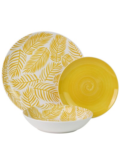 Assiettes Alexandra House Living Jaune Porcelaine 27 x 1 x 27 cm
