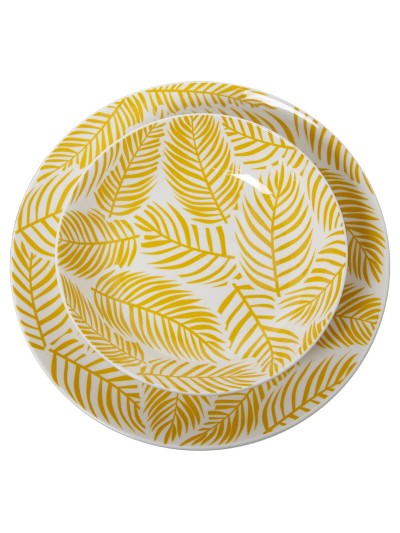 Assiettes Alexandra House Living Jaune Porcelaine 27 x 1 x 27 cm