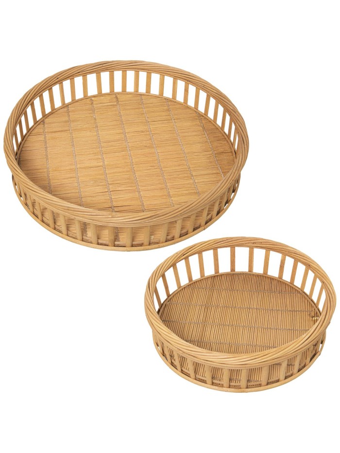 Set of trays Alexandra House Living Brown Bamboo 33 x 9 cm 43 x 9 cm 2 Pieces