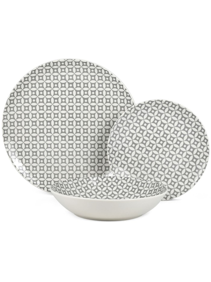 Tableware Alexandra House Living Grey Porcelain 27 x 1 x 27 cm