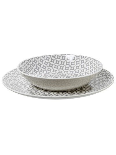 Assiettes Alexandra House Living Gris Porcelaine 27 x 1 x 27 cm