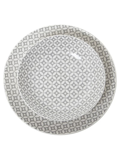 Tableware Alexandra House Living Grey Porcelain 27 x 1 x 27 cm