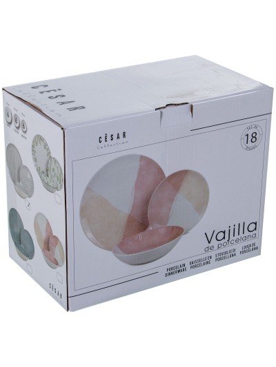 Vajilla Alexandra House Living Gris Porcelana 27 x 1 x 27 cm