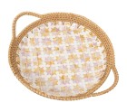 Tray Alexandra House Living Multicolour Rattan Mother of pearl Circular 40 x 5 x 33 cm