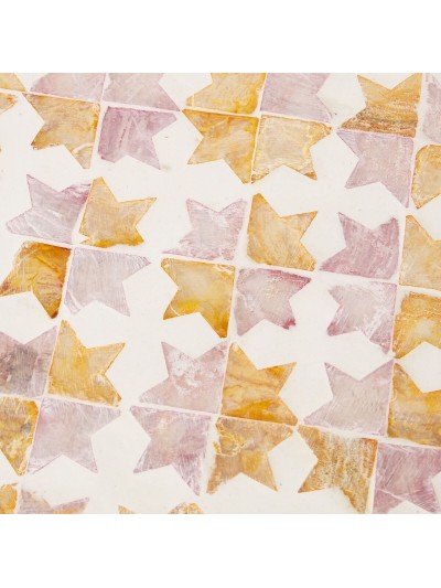 Plateau Alexandra House Living Multicouleur Rotin Nacre noire Ronde 40 x 5 x 33 cm