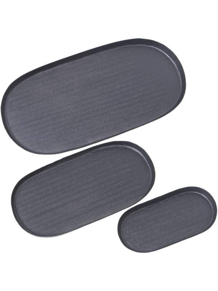 Juego de Bandejas Alexandra House Living Negro Metal Aluminio 40 x 20 cm 30 x 15 cm 21 x 11 cm 3 Piezas