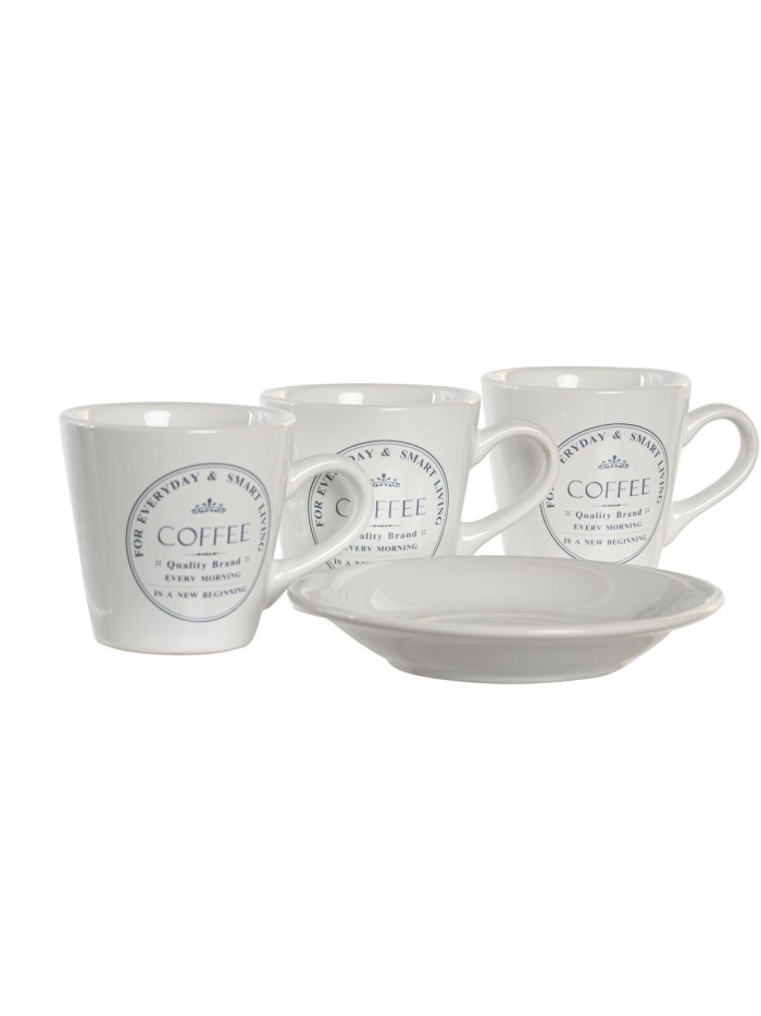 Set of Mugs with Saucers DKD Home Decor (Refurbished A)