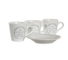 Set of Mugs with Saucers DKD Home Decor (Refurbished A)