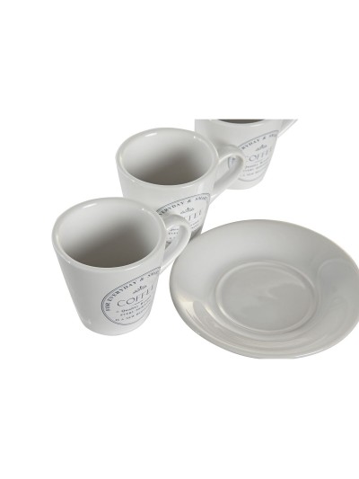 Set of Mugs with Saucers DKD Home Decor (Refurbished A)