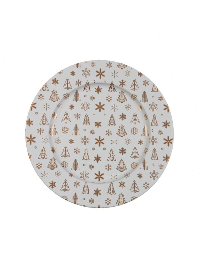 Bajo Plato Versa Metal 33 x 1,5 x 33 cm Navidad