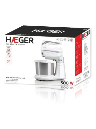 Robot Pâtissier avec Bol Haeger BL-5BW.009A MAX MIXER PRO 500 W 3 L Multicouleur