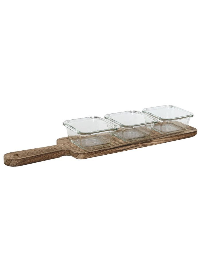 Bandeja de Aperitivos Home ESPRIT Natural 140 ml 43 x 10 x 5,5 cm