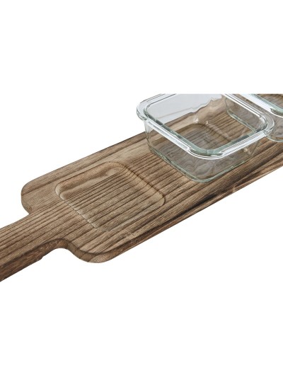Bandeja de Aperitivos Home ESPRIT Natural 140 ml 43 x 10 x 5,5 cm