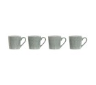 Juego de 4 Tazas Mug Home ESPRIT Verde Gres 360 ml 9,5 x 13 x 9,2 cm Mandala