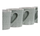 Ensemble de 4 mugs Home ESPRIT Vert Grès 360 ml 9,5 x 13 x 9,2 cm Mandala