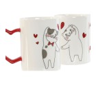 Ensemble de 2 mugs Home ESPRIT Love Blanc Rouge Chats