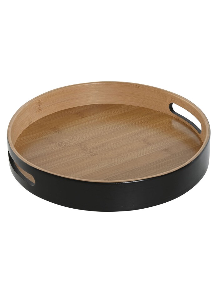 Bandeja de Aperitivos Home ESPRIT Negro Natural Moderno 30 x 30 x 5 cm