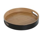 Snack tray Home ESPRIT Black Natural Modern 30 x 30 x 5 cm