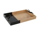 Bandeja de Aperitivos Home ESPRIT Negro Natural Moderno 42 x 27 x 4,5 cm