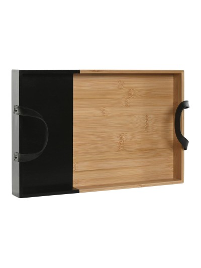 Bandeja de Aperitivos Home ESPRIT Negro Natural Moderno 42 x 27 x 4,5 cm