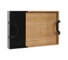 Bandeja de Aperitivos Home ESPRIT Negro Natural Moderno 42 x 27 x 4,5 cm