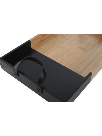 Bandeja de Aperitivos Home ESPRIT Negro Natural Moderno 42 x 27 x 4,5 cm