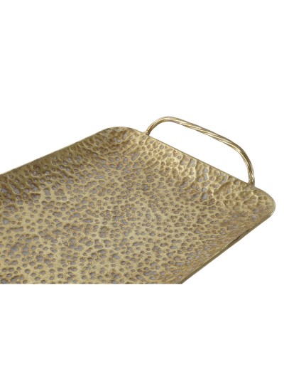 Juego de Bandejas Home ESPRIT Dorado Moderno 48,5 x 30 x 8 cm (2 Unidades)