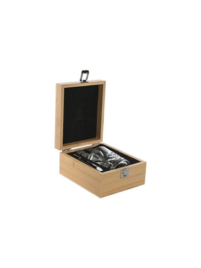 Set de Whisky Home ESPRIT Natural Bambú Cristal
