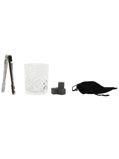 Set de Whisky Home ESPRIT Natural Bambú Cristal