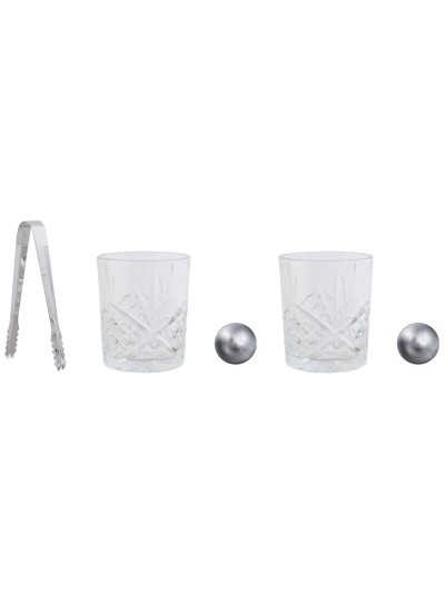 Whisky Set Home ESPRIT Natural Bamboo Crystal