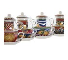 Teapot Home ESPRIT Yellow Red Crystal Porcelain 1 L (4 Units)
