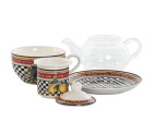Teapot Home ESPRIT Yellow Red Crystal Porcelain 1 L (4 Units)