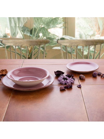 Tableware Quid Vita Peoni Pink Ceramic 18 Pieces