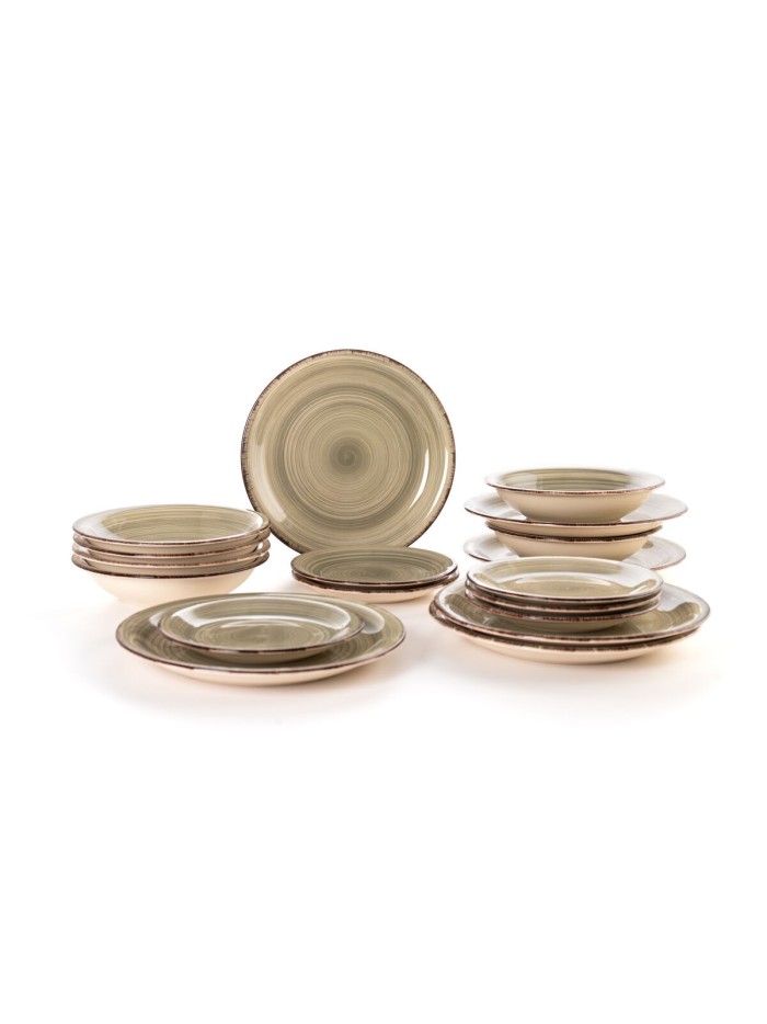 Tableware Quid Vita Natura Green Ceramic 18 Pieces