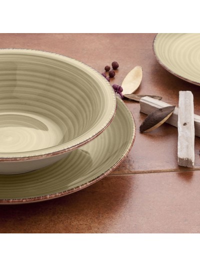 Tableware Quid Vita Natura Green Ceramic 18 Pieces