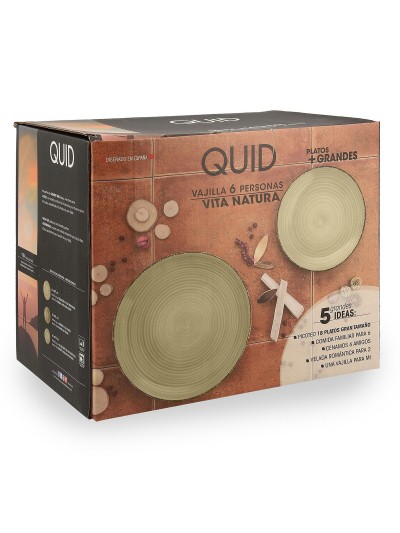 Vajilla Quid Vita Natura Verde Cerámica 18 Piezas