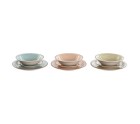 Service de Vaisselle Home ESPRIT Bleu Vert Multicouleur Rose Ambre Grès 26,5 x 26,5 x 3 cm 27,5 x 27,5 x 3 cm 18 Pièces