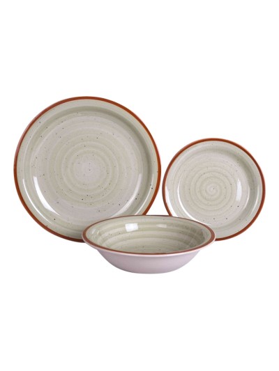 Service de Vaisselle Home ESPRIT Bleu Vert Multicouleur Rose Ambre Grès 26,5 x 26,5 x 3 cm 27,5 x 27,5 x 3 cm 18 Pièces