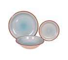 Set de Vajilla Home ESPRIT Azul Verde Multicolor Rosa Ambar Gres 26,5 x 26,5 x 3 cm 27,5 x 27,5 x 3 cm 18 Piezas