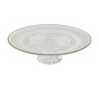 Assiette plate Home ESPRIT Transparent Doré Verre 33 x 33 x 9,4 cm