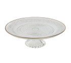 Plato Llano Home ESPRIT Transparente Dorado Cristal 29 x 29 x 9,2 cm